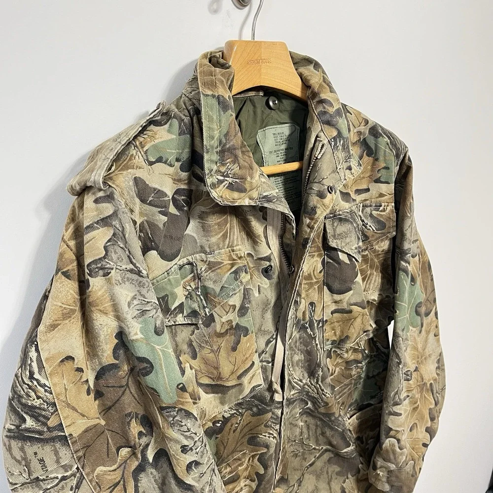 Vintage M-65 Field Coat Jacket Oak Real Tree Camouflage‎ Size M Hunting Military